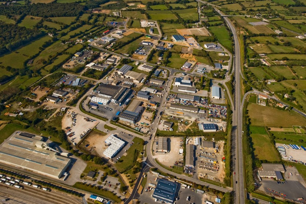 Vue aérienne de l'espace d'activités d'Armanville