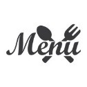 Pictogramme "Menu" avec cuillère et fourchette croisés