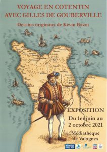Voyage en Cotentin avec Gilles de Gouberville - Affiche expo médiathèque